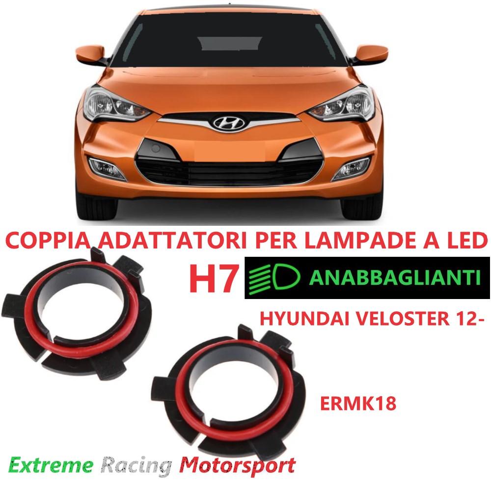 Xtreme Racing Accessori per Illuminazione LED ERMK18 Hyundai Veloster 12- adattatori H7