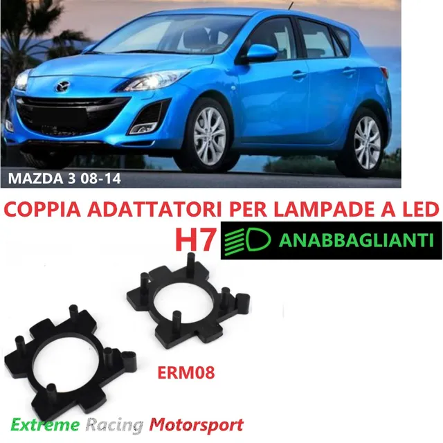 Xtreme Racing Accessori per Illuminazione LED ERM008 Mazda 3 08-14 adattatori H7 coppia Plug&Play
