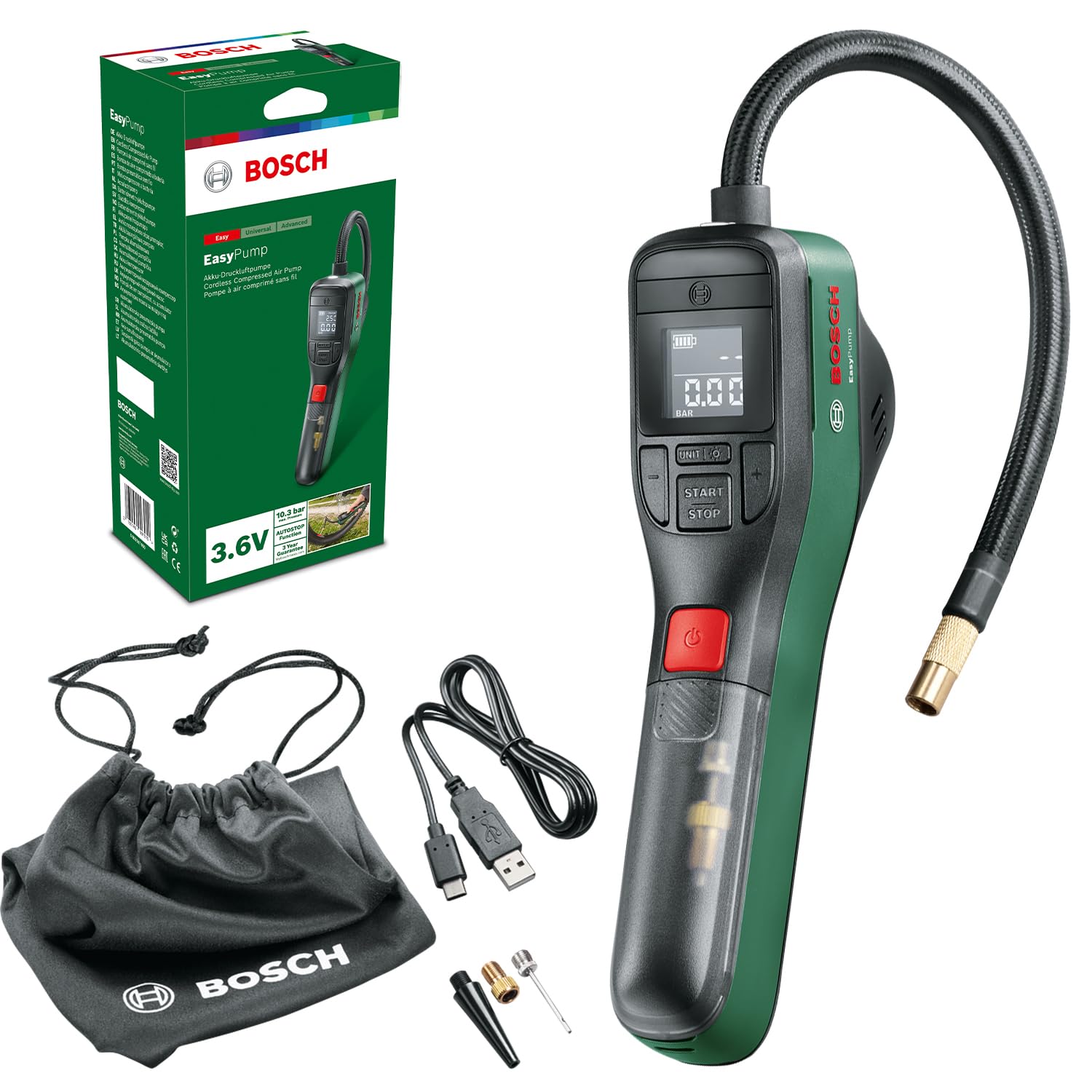 Bosch HCP Accessori PNEO pompa elettrica bici 3 Ah 10,3 bar
