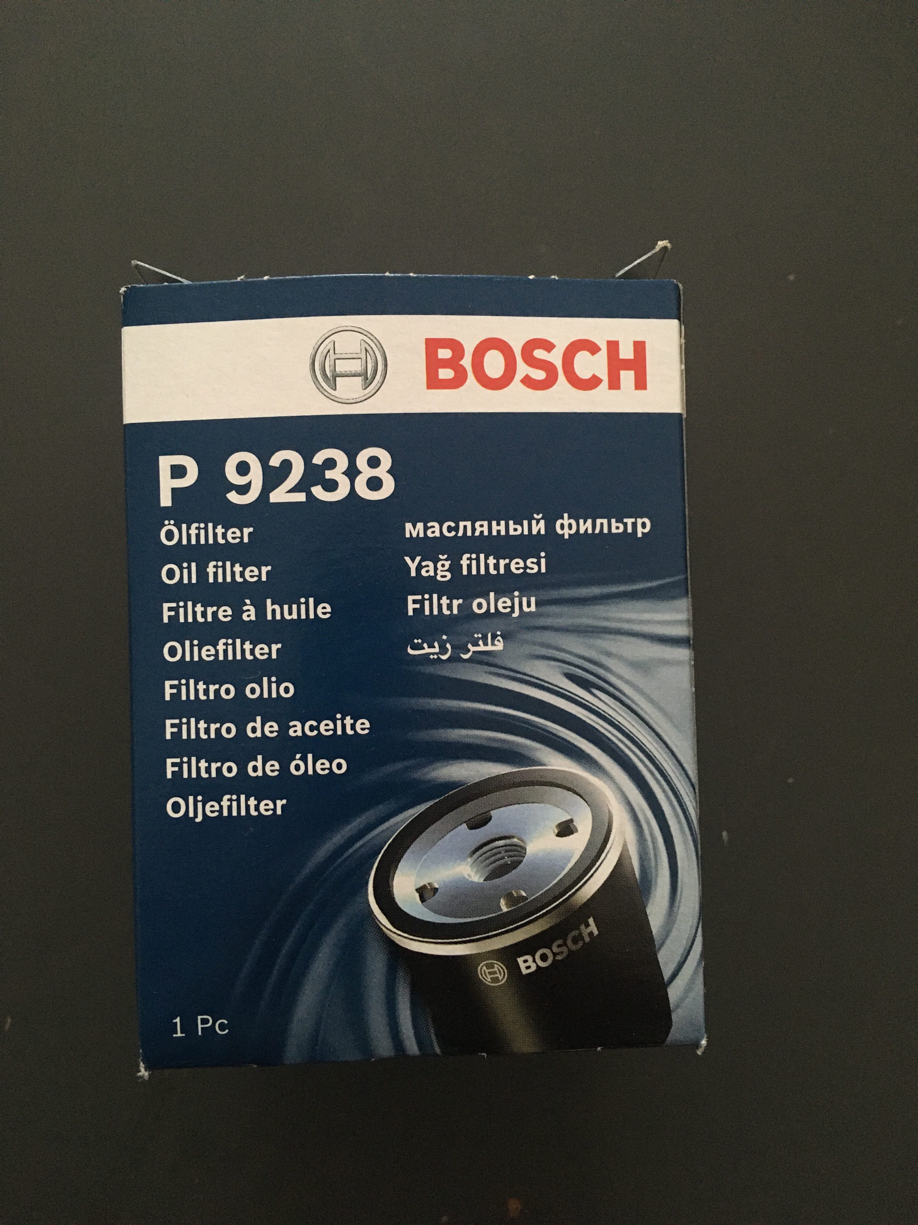 Bosch Filtri P9238 filtro olio motore resistente alla corrosione