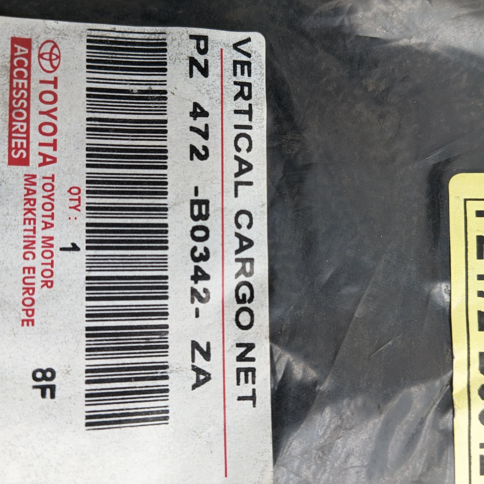 Pomili Rivestimenti interni Rete verticale bagagliaio Toyota Yaris III PZ472-B0342-ZA nuova