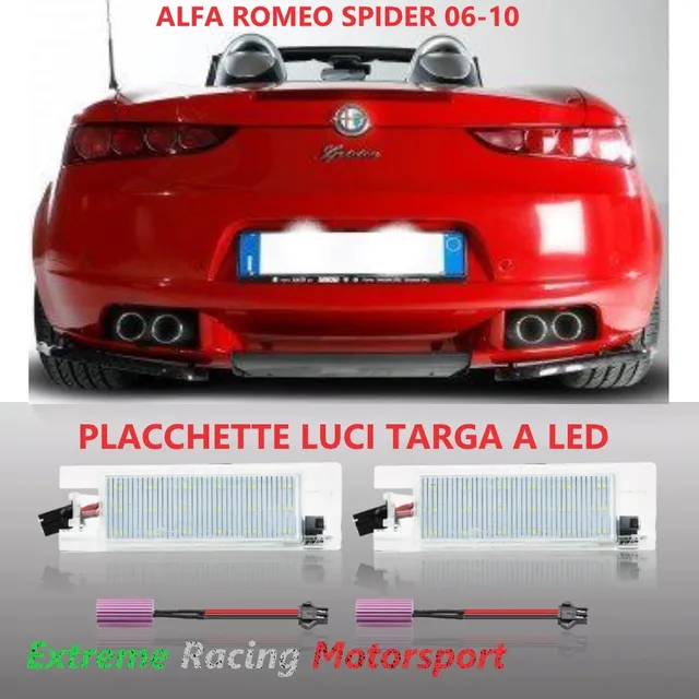 Xtreme Racing Accessori per Illuminazione LED Alfa Romeo Spider 939 06-10 placchette luci targa LED coppia