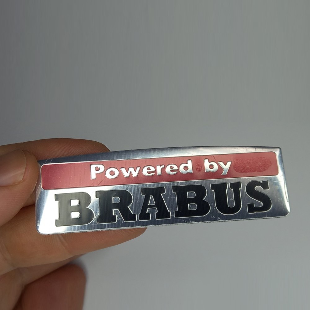 Xtreme Racing Decorazioni Auto e Adesivi Stemma interno Powered by Brabus Silver 8 × 2,5 cm