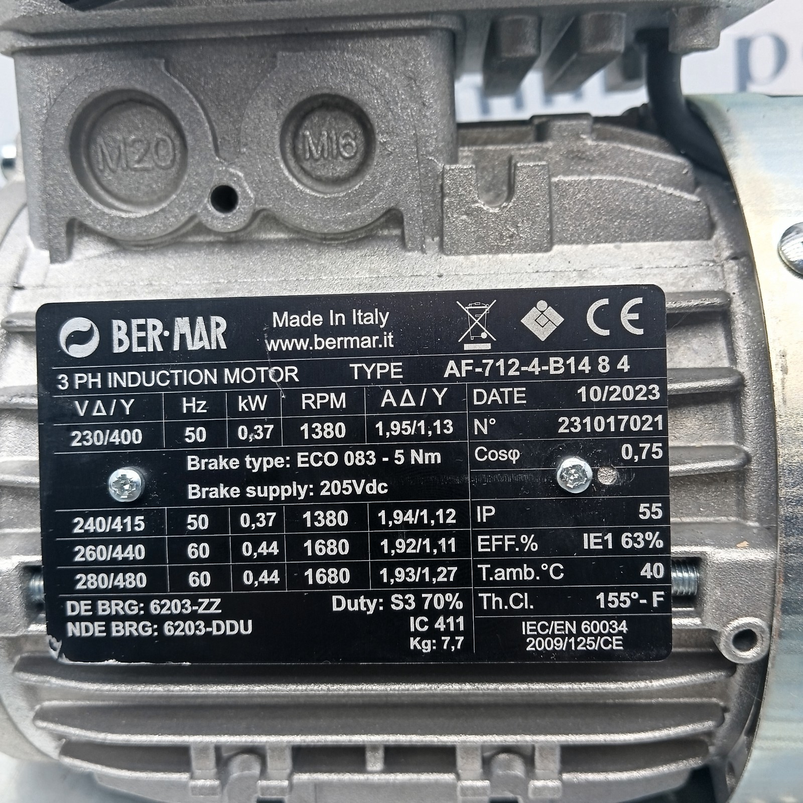Pomili Motore e cambio con supporti AF-712-4-B1484 motore elettrico 0,37 kW 400 V
