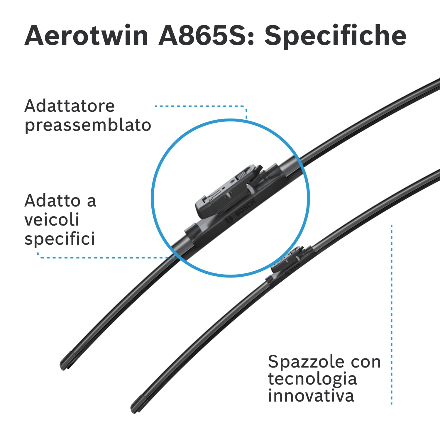 Bosch Spazzole tergicristallo 3397007865 anteriori 800/700 mm, set 2
