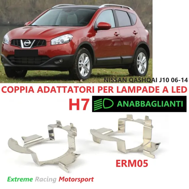 Xtreme Racing Accessori per Illuminazione LED ERM005 Nissan Qashqai J10 adattatori H7 metallo coppia