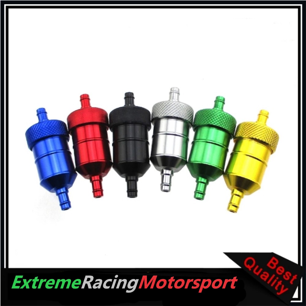 Xtreme Racing filtro carburante in alluminio, verde, imbocco 6 mm