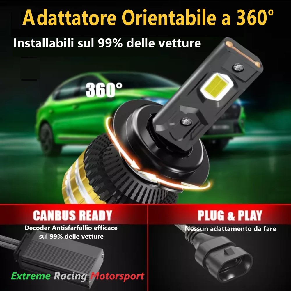 Xtreme Racing Lampadine LED V88S Xtreme Vision H4 coppia 6000 K