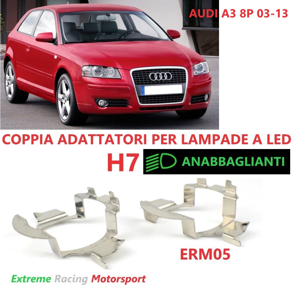 Xtreme Racing Accessori per Illuminazione LED ERM005 Audi A3 8P adattatori H7