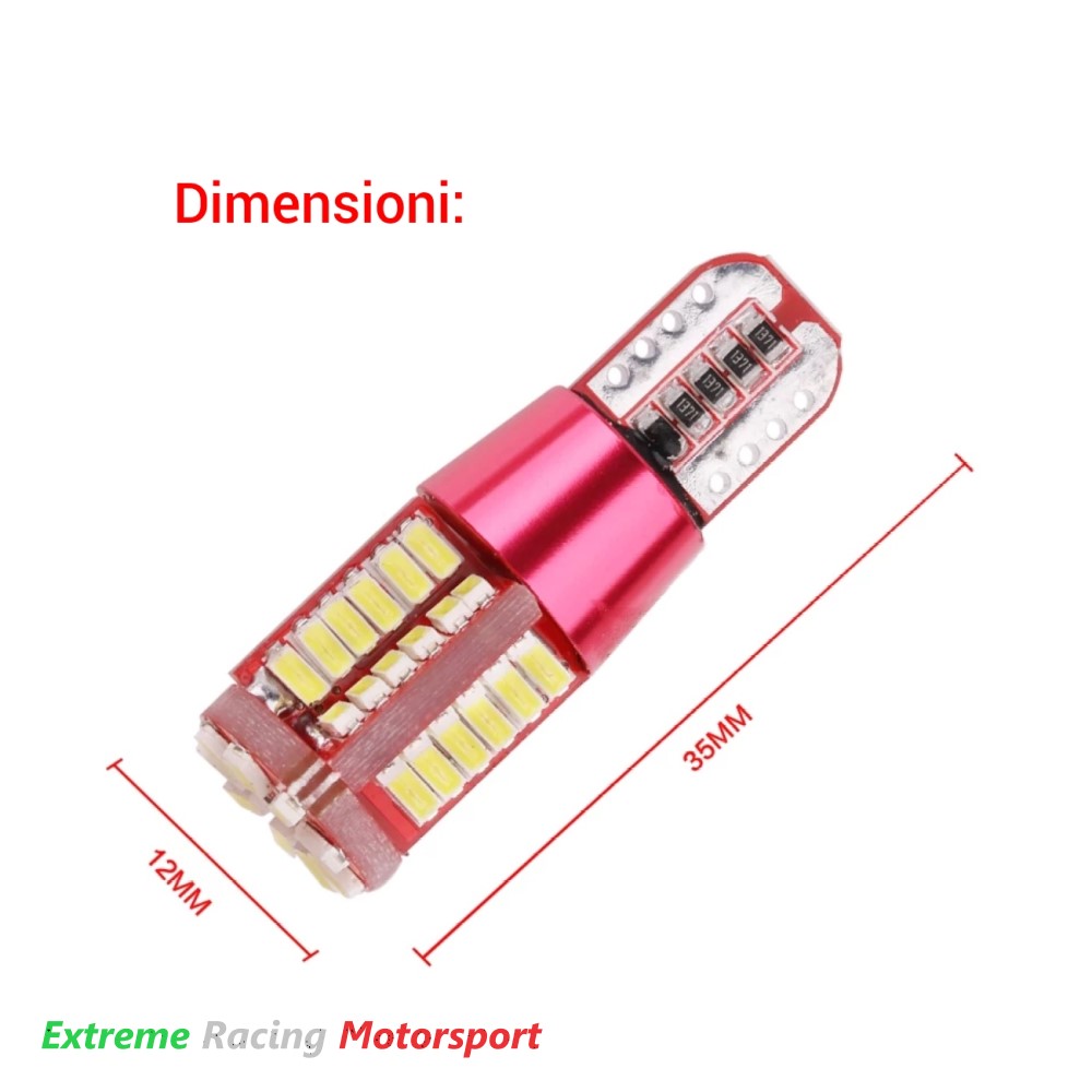Xtreme Racing Lampadine LED T10 W5W 57 LED Targa Canbus 2 pezzi
