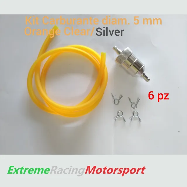 Xtreme Racing Impianto Carburante Kit tubo siliconico carburante 5×7 mm 6 pezzi arancione