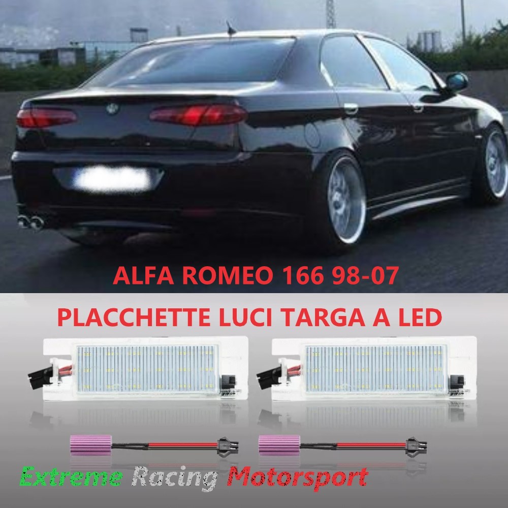 Xtreme Racing Accessori per Illuminazione LED Placchette Luci Targa Alfa Romeo 166 coppia plug and play