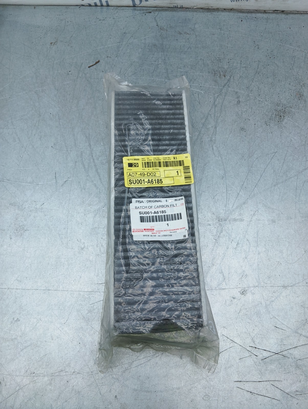Pomili Climatizzazione Filtro abitacolo carbone attivo Toyota Proace/City (2013-2024) SU001-A6185 filtro carbone attivo