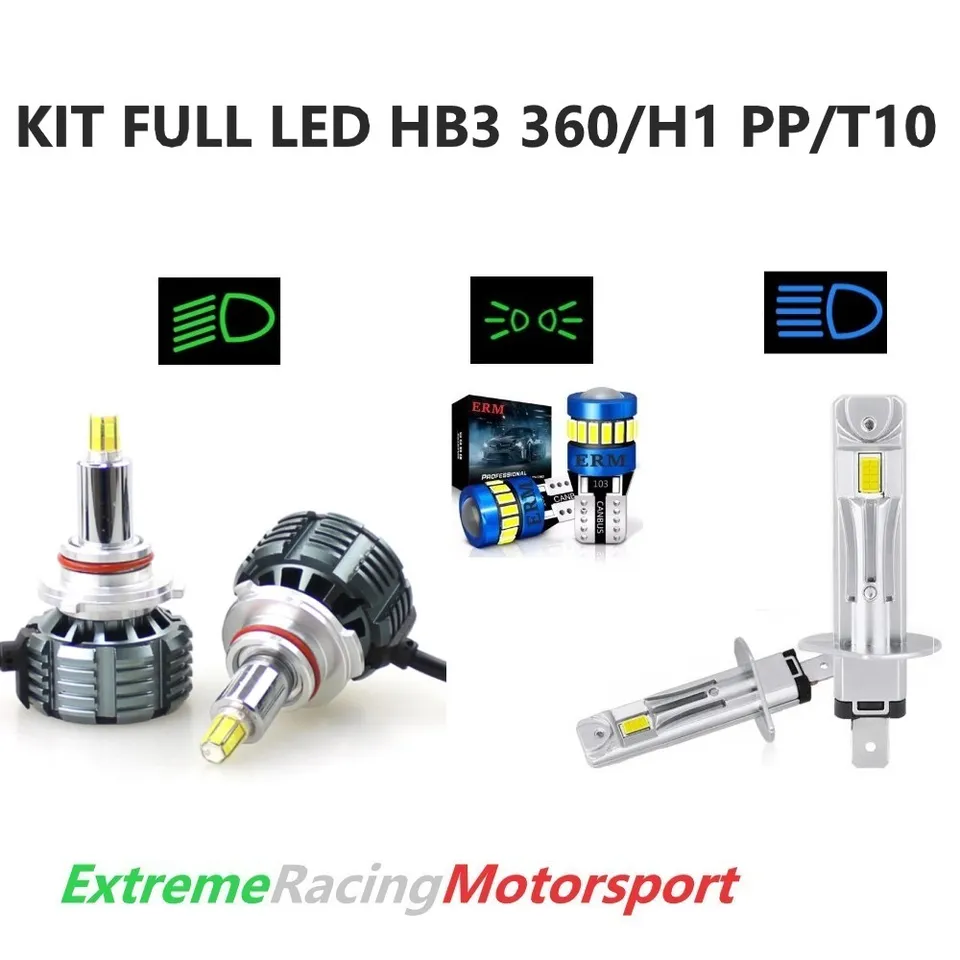 Xtreme Racing Kit Illuminazione LED T10/HB3 9005 360° 20K/H1 PP lampade 6000K