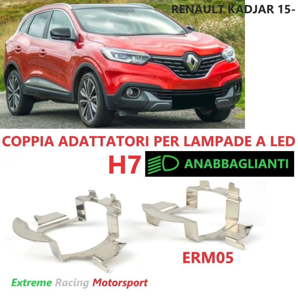 Xtreme Racing Accessori Illuminazione LED ERM005 Renault Kadjar 15- adattatori H7 LED coppia metallo
