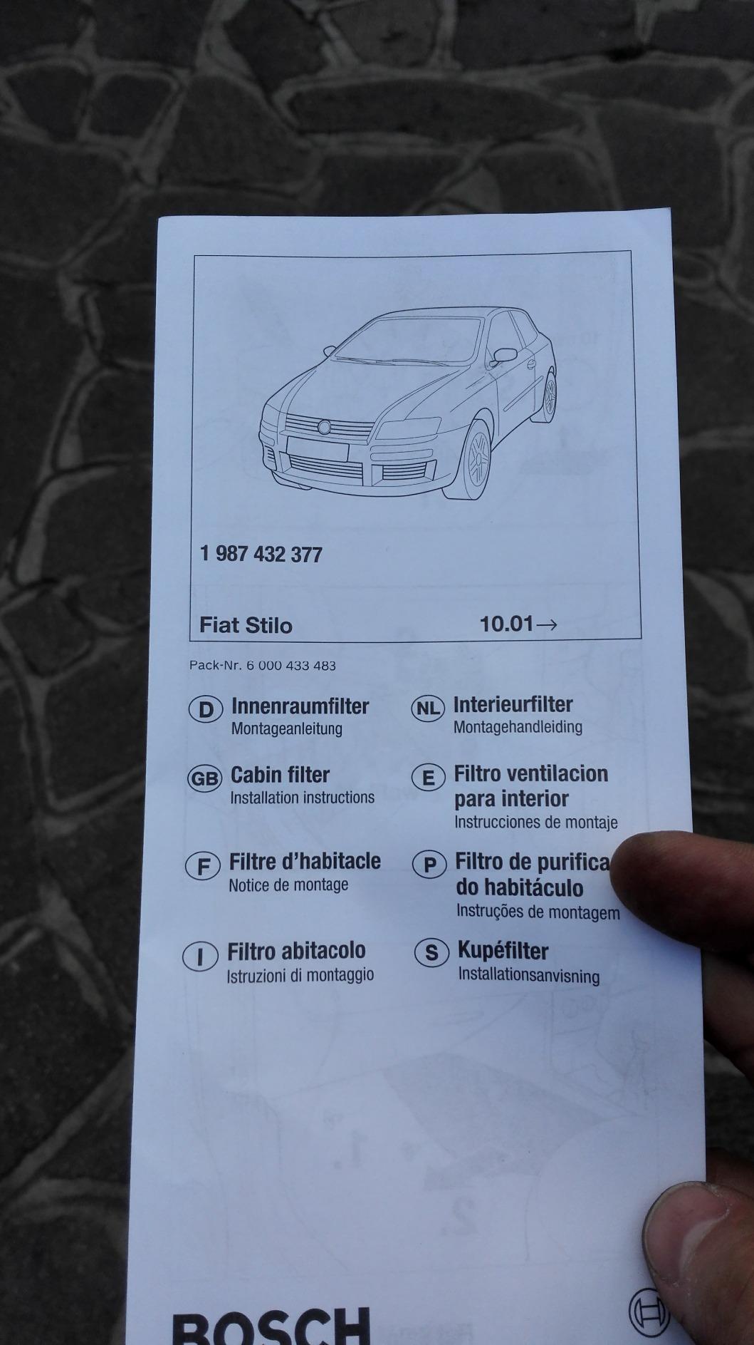 Bosch HCP Filtri 1987432377 filtro abitacolo carboni attivi antiodore