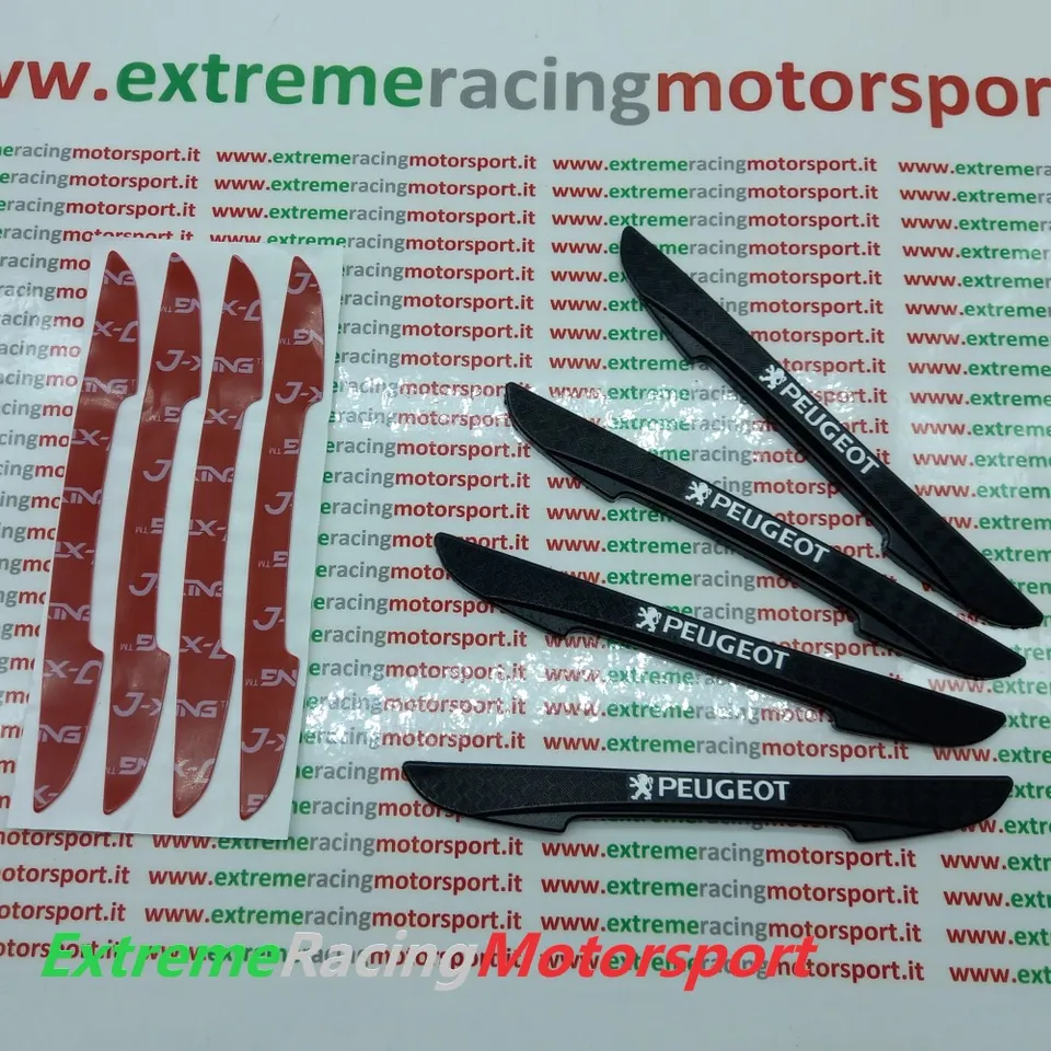 Xtreme Racing Decorazioni Auto e Adesivi Peugeot protezioni sportelli 4 pezzi gomma nera
