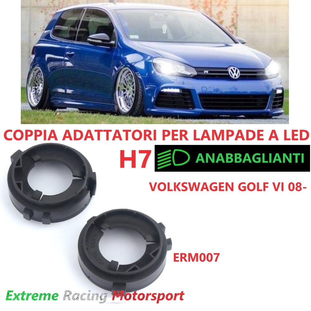 Xtreme Racing Accessori per Illuminazione LED ERM007 adattatori H7 Volkswagen Golf VI, coppia