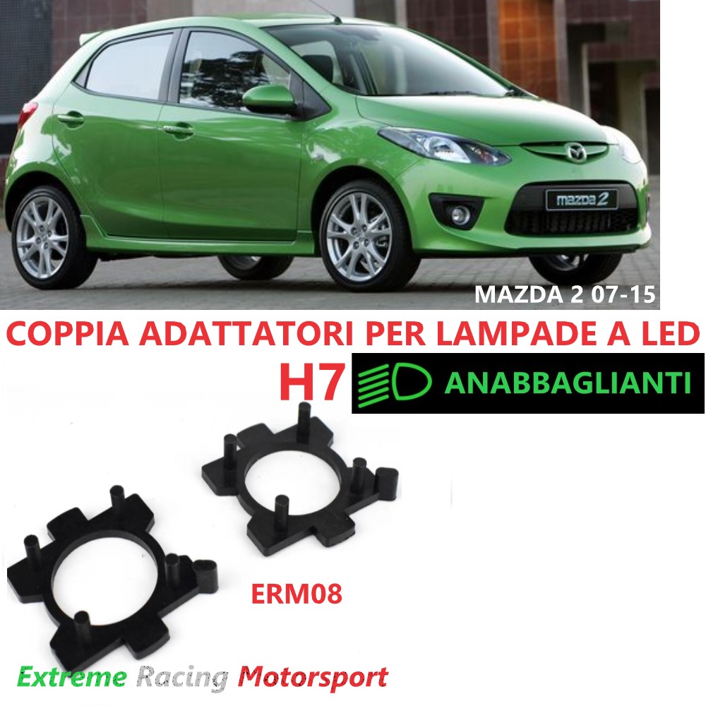 Xtreme Racing Accessori per Illuminazione LED ERM008 Mazda 2 adattatori portalampade H7 LED coppia