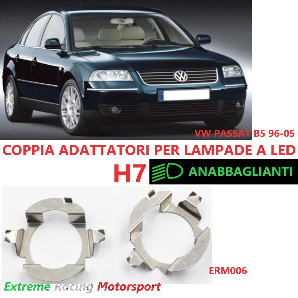 Xtreme Racing Accessori per Illuminazione LED ERM006 adattatori H7 Passat B5 coppia metallo