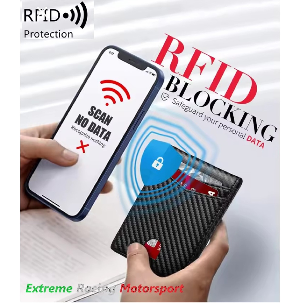 Xtreme Racing Portafogli e Articoli in Ecopelle portafoglio Carbon Look con protezione RFID