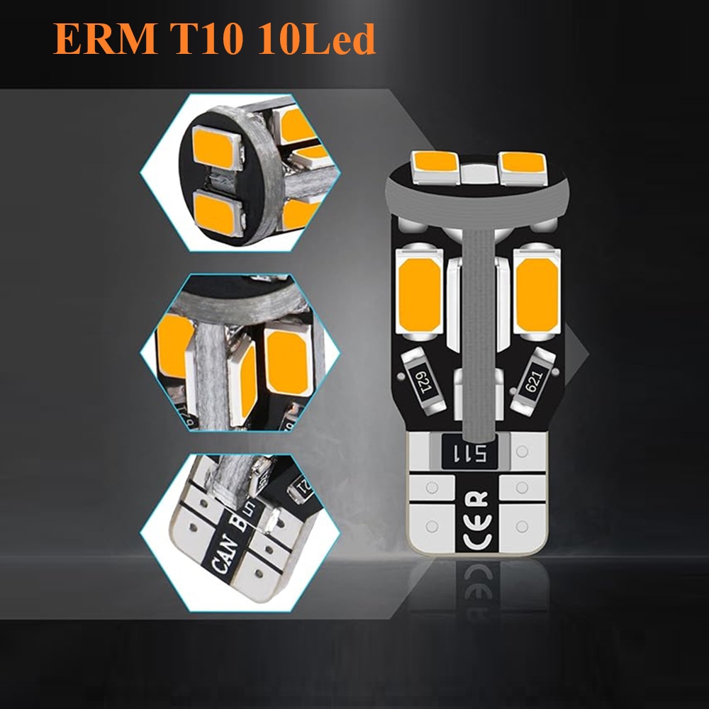 Xtreme Racing Lampadine LED T10 W5W 10 LED frecce arancioni CANBUS coppia