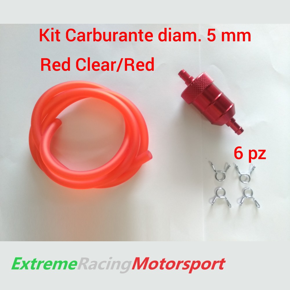 Xtreme Racing Impianto Carburante e Regolatori di Pressione Kit Tubo Siliconico Carburante 5x7 mm Rosso