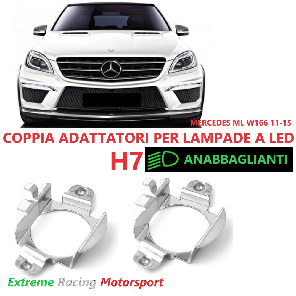 Xtreme Racing Accessori per Illuminazione LED Adattatori Portalampade a Led ERM004 Mercedes ML W166 11-15 H7 2 pezzi