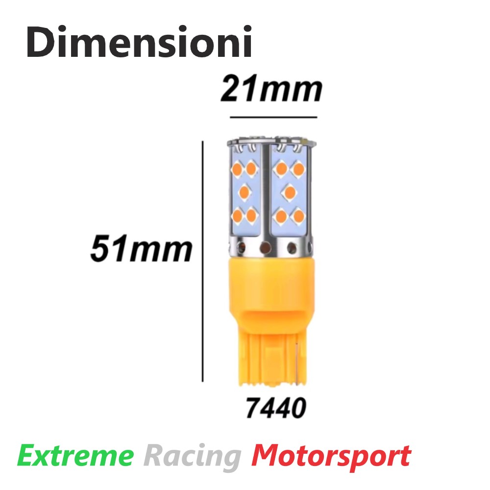 Xtreme Racing Lampadine LED ERM T20 7440 35 CPS LED lampadine frecce arancioni 2 pezzi
