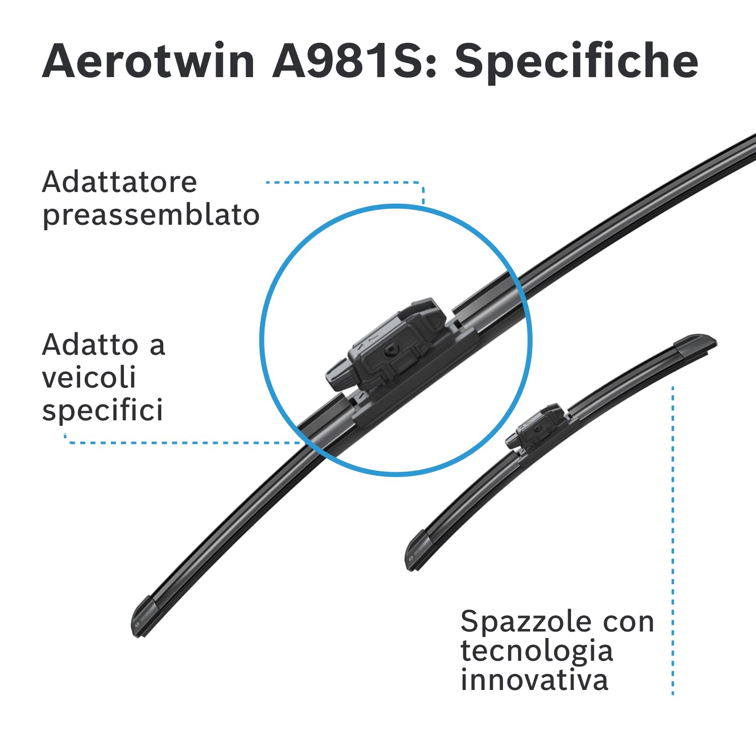Bosch Spazzole tergicristallo Aerotwin A981S anteriori 700 e 300 mm