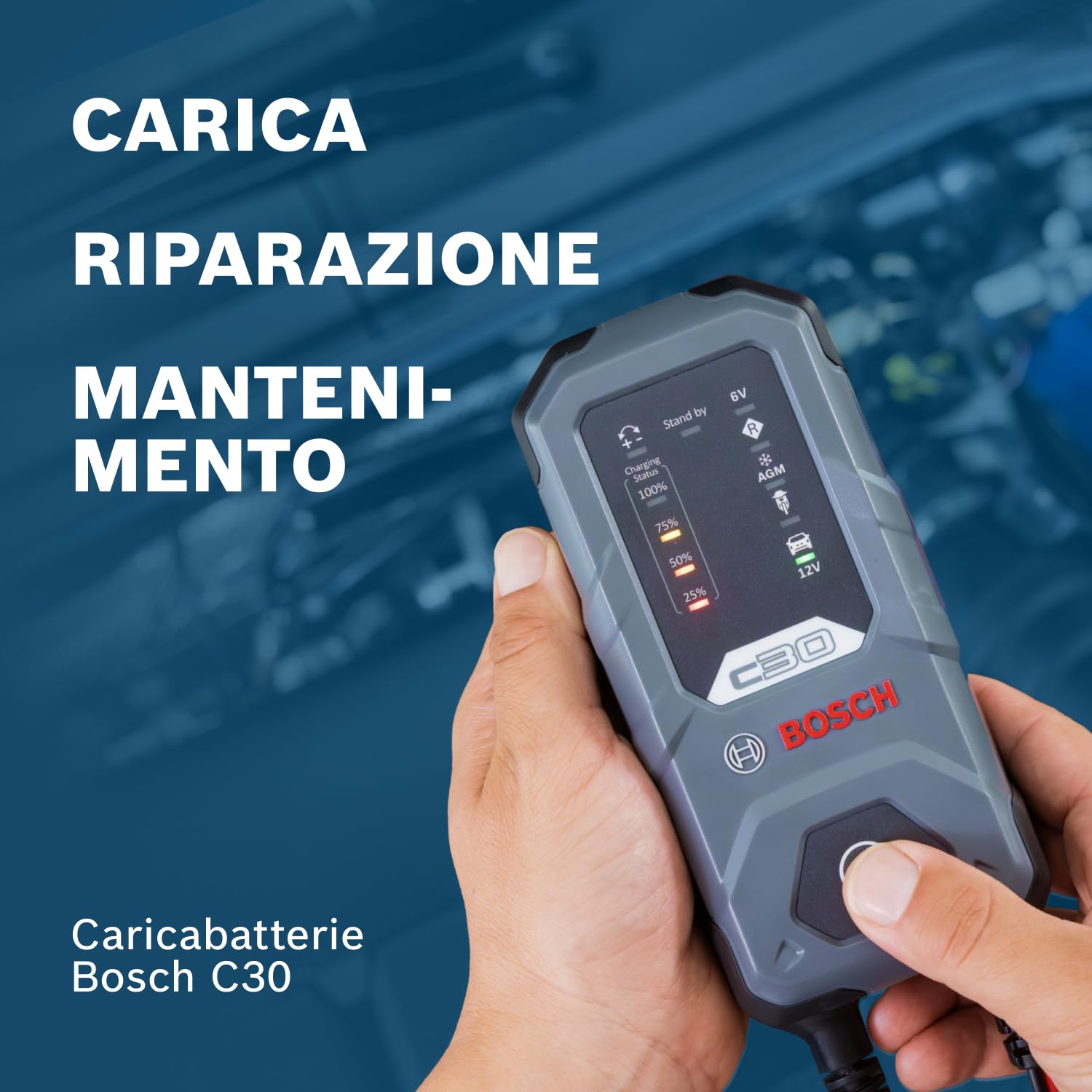 Bosch HCP Caricabatterie e avviatori C30 3,8 A 6/12 V per batterie AGM