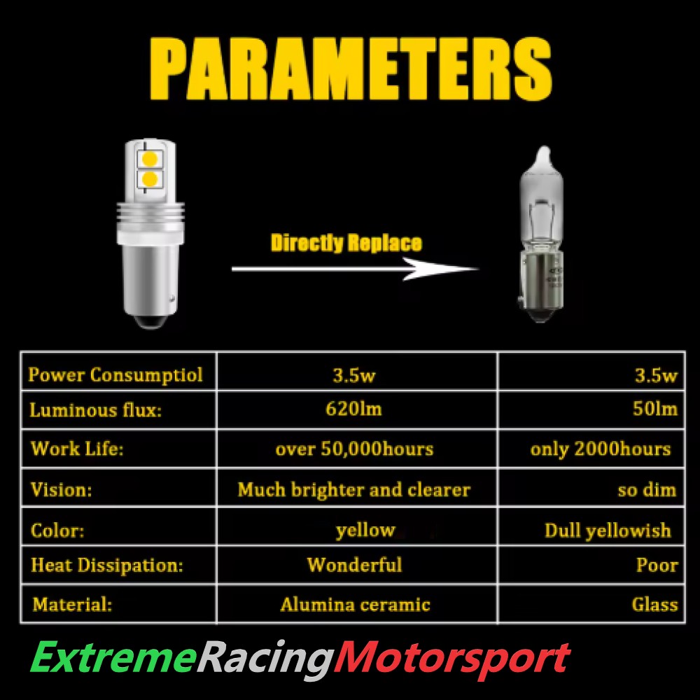 Xtreme Racing Lampadine LED ERM H21W BAY9S arancioni CANBUS coppia