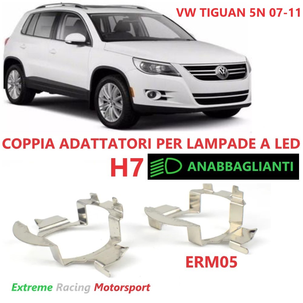 Xtreme Racing Accessori per Illuminazione LED ERM005 Volkswagen Tiguan 5N adattatori H7 coppia