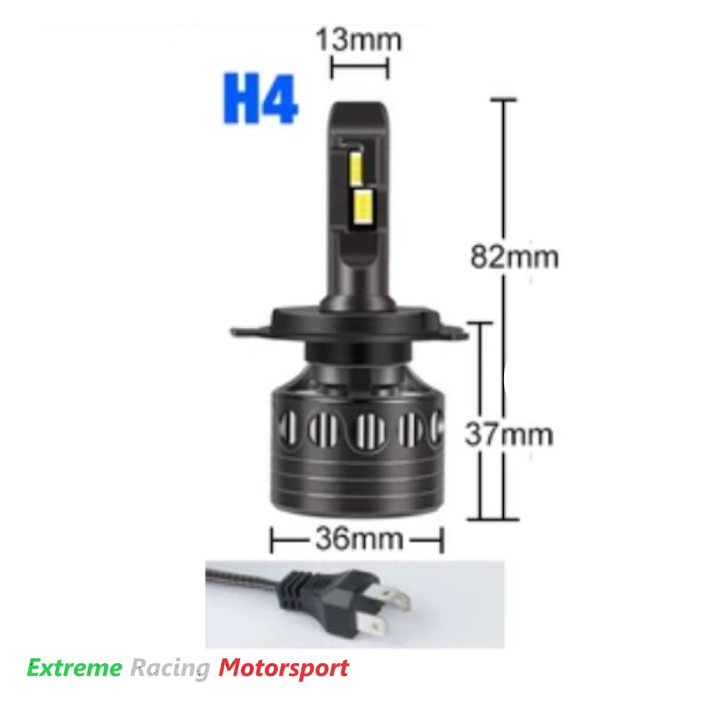 Xtreme Racing Lampadine LED ERM XTR160 H4 lampadine 30.000 lumen coppia