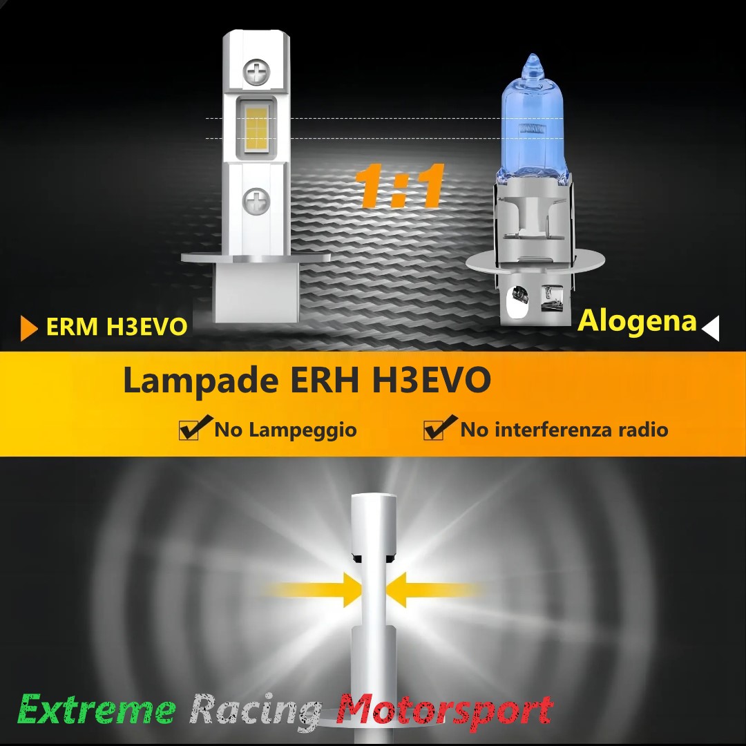 Xtreme Racing Lampadine LED ERM EVO CPS 3570 H3 bianche 6000K coppia