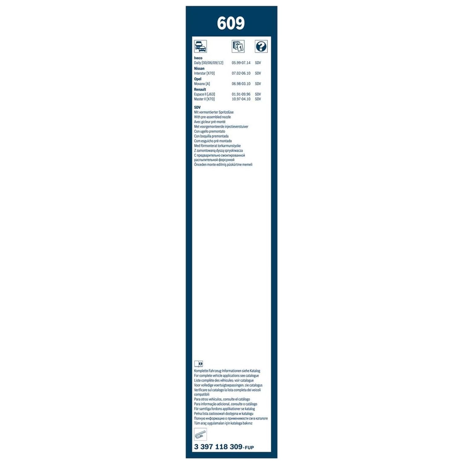 Bosch Twin 609 3397118309 tergicristalli 600 mm senza spoiler