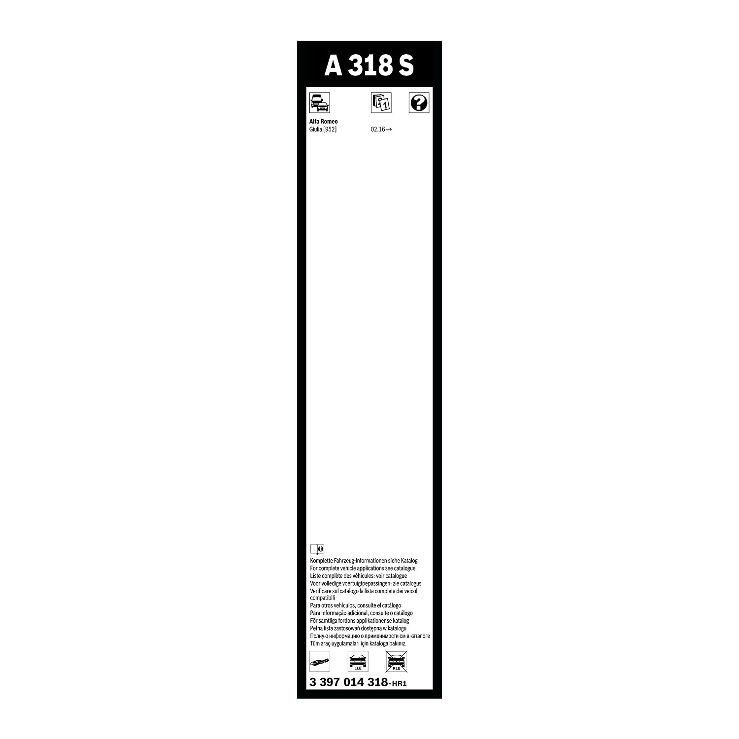 Bosch Spazzole tergicristallo 3397014318 Aerotwin A318S set 2 pezzi anteriori