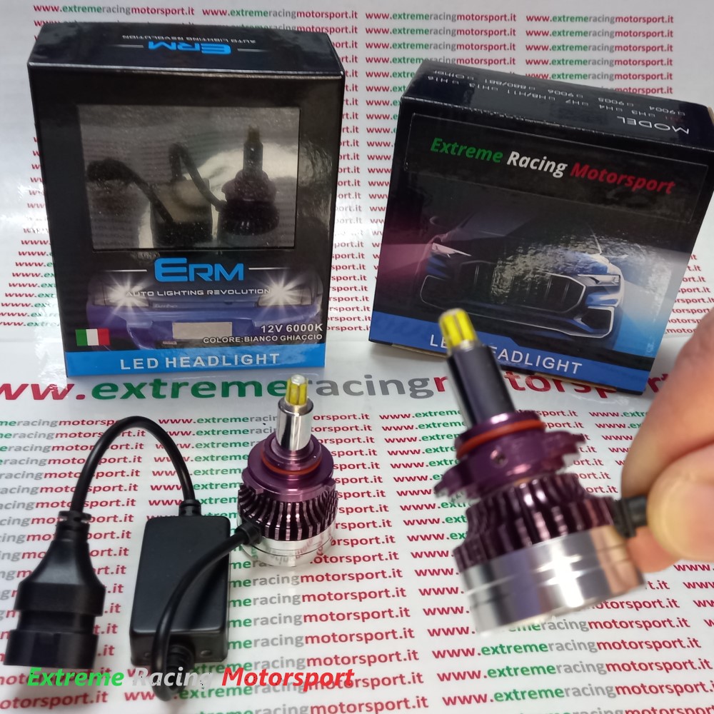 Xtreme Racing Lampadine LED ERM R9 360° HIR2 9012 25K bianche 2 pezzi