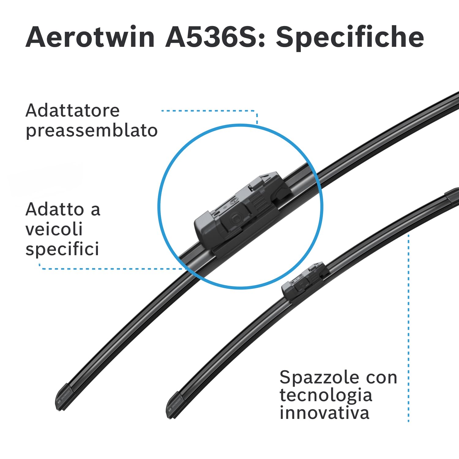 Bosch Aerotwin A536S spazzole tergicristallo 650/450 mm
