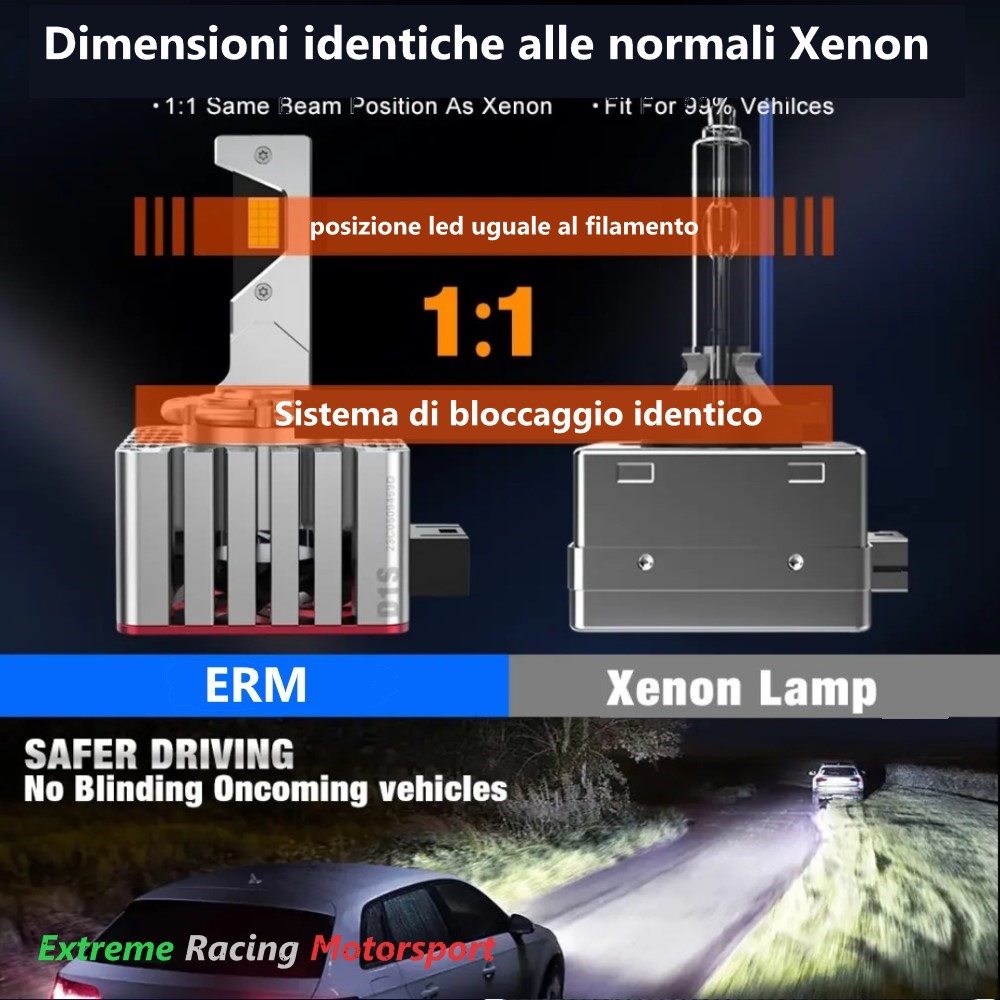 Xtreme Racing Kit Illuminazione LED Kit Conversione Lampade Led DSeries EVO D3S kit LED D3S 28000 lumen