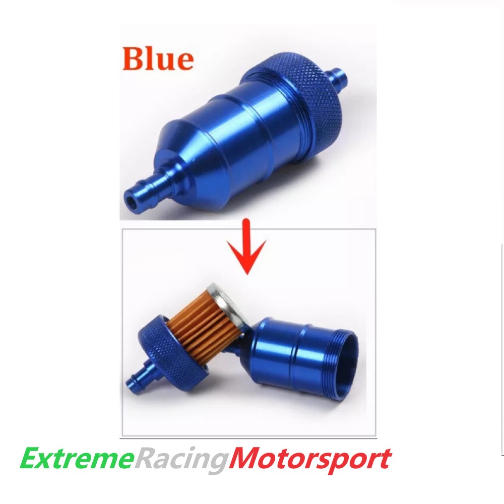 Xtreme Racing Filtri Olio e Carburante filtro carburante alluminio blu 78x30 mm 6 mm bassa pressione