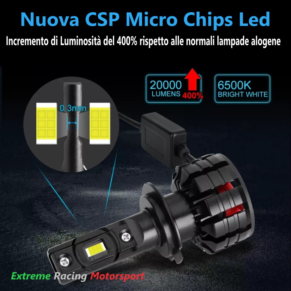 Xtreme Racing Lampadine LED Lampade Led ERM V1 Black Edition H5 coppia 6000K CANBUS