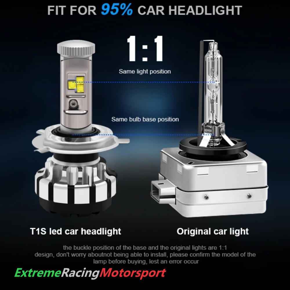 Xtreme Racing Lampadine LED Lampade ERM Turbo T1S H5 R2 6000K 2 pezzi