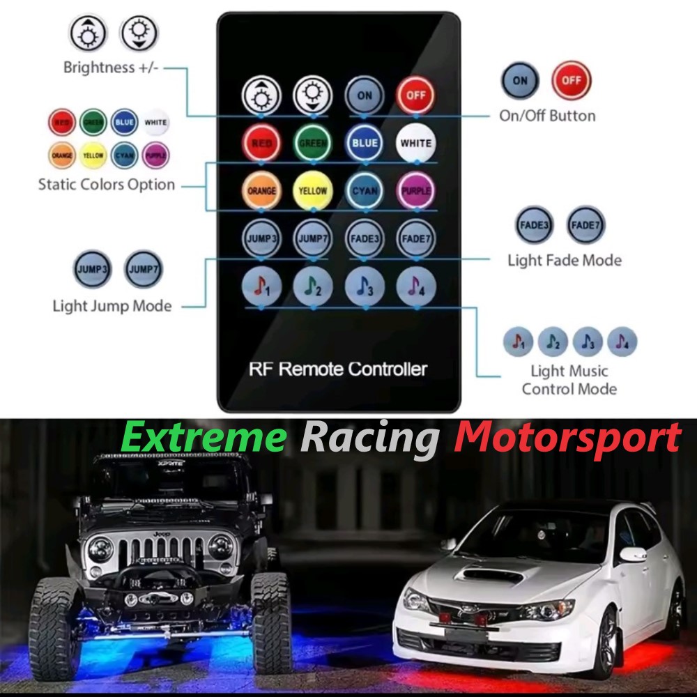 Xtreme Racing Kit Illuminazione LED Undercar Multicolor telecomando infrarossi