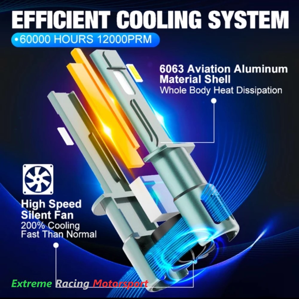 Xtreme Racing Lampadine LED ERM V25 H1 60 W 6500 K coppia