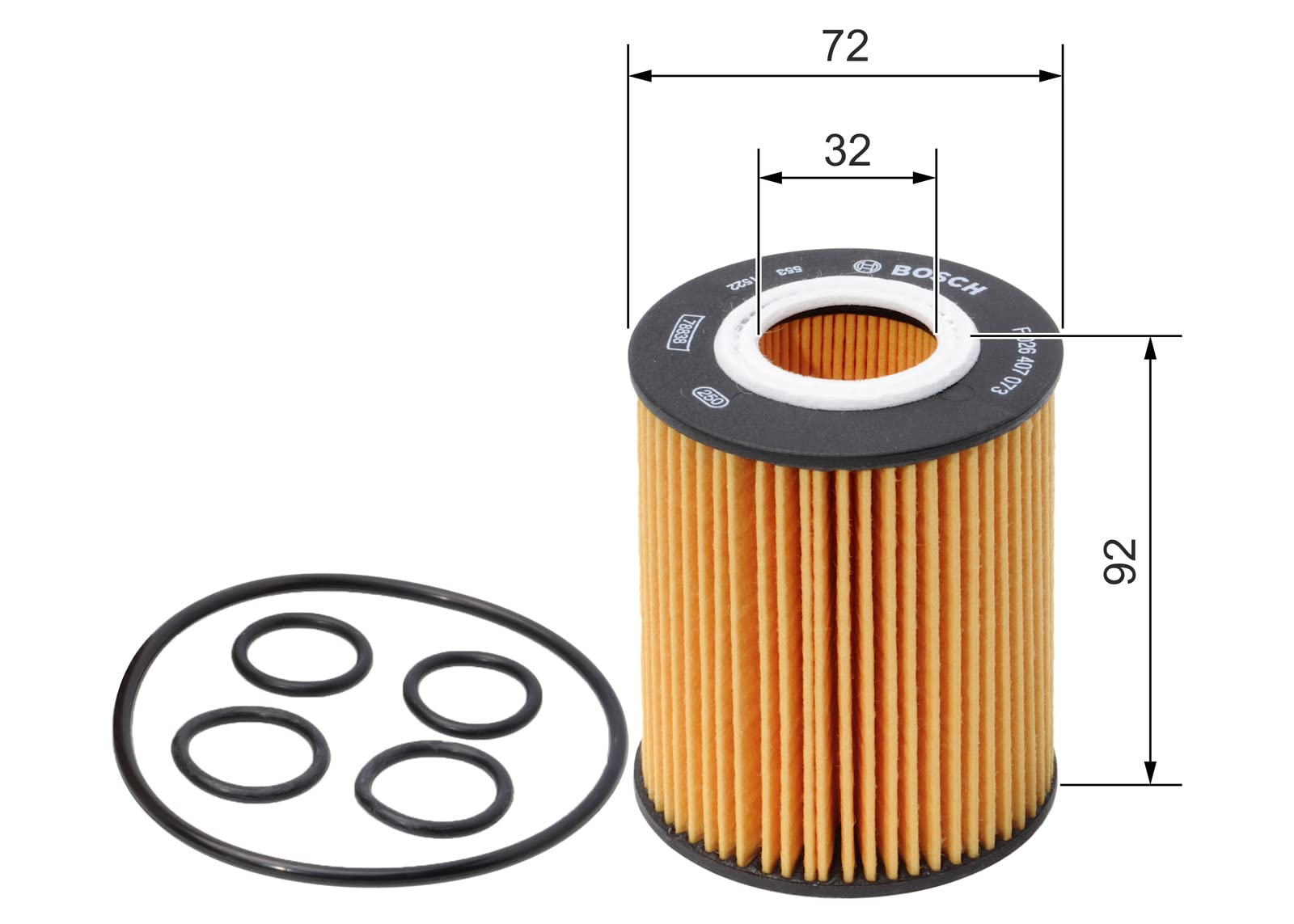 Bosch Filtri F026407073 filtro olio elemento filtrante 93 mm