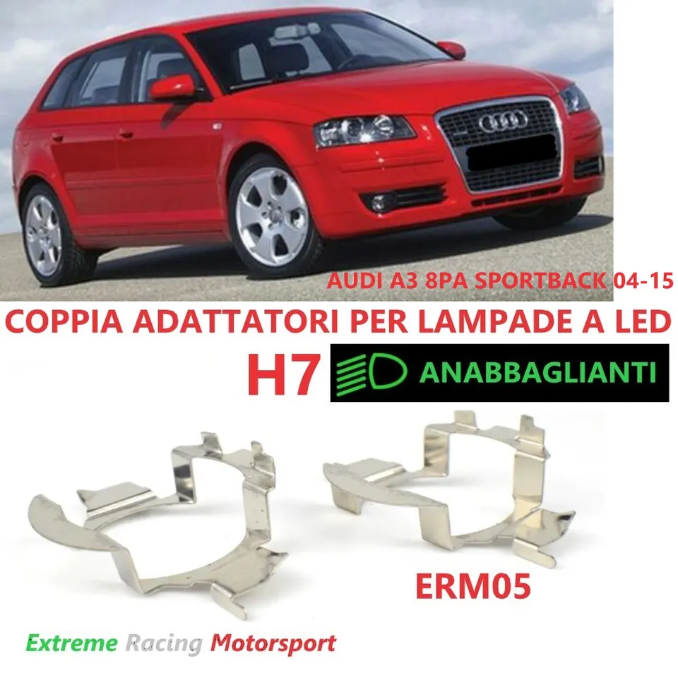Xtreme Racing Accessori per Illuminazione LED ERM005 adattatori H7 Audi A3 8PA Sportback 04-15