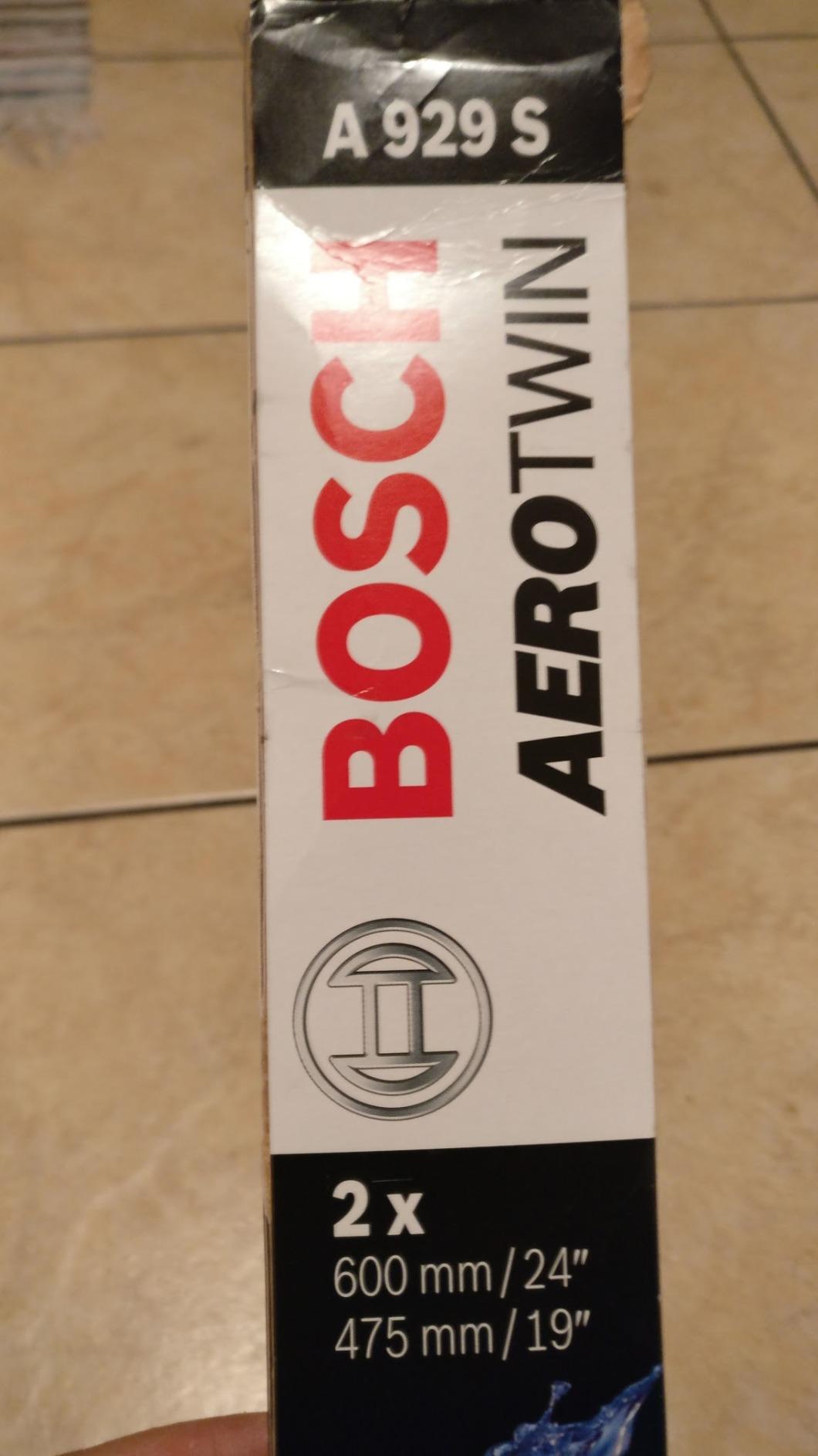 Bosch Spazzole tergicristallo A929S 600 e 475 mm set anteriore