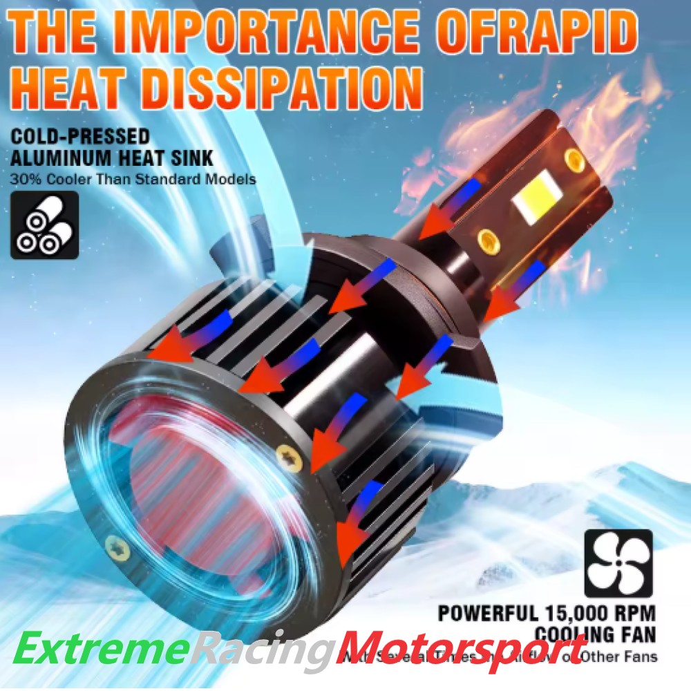 Xtreme Racing Lampadine LED ERM Black Edition H4 lampadine 6000K