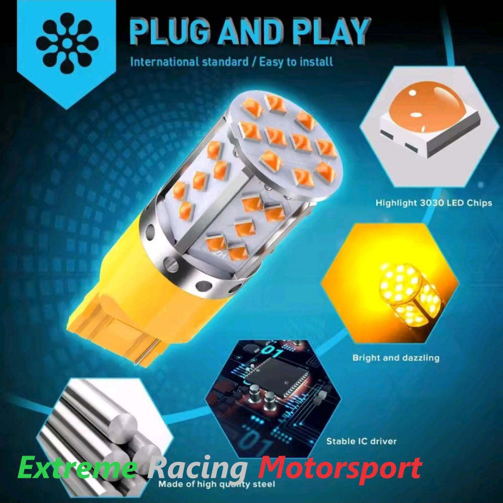 Xtreme Racing Lampadine LED ERM T20 7440 35 CPS LED lampadine frecce arancioni 2 pezzi